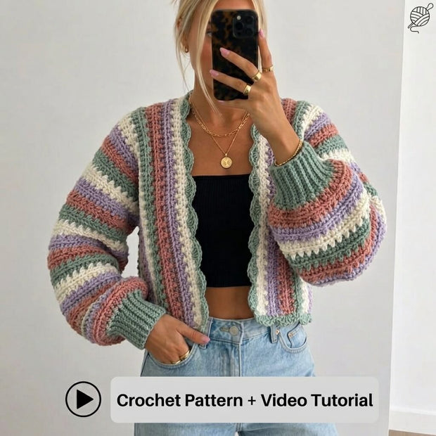 Lania Cardigan crochet pattern + Video Tutorial – Loracrochet